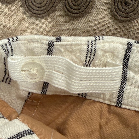 Old Navy White/Charcoal Stripe Extra High-Waisted Linen-Blend Short/NWT/S - Picture 9 of 16